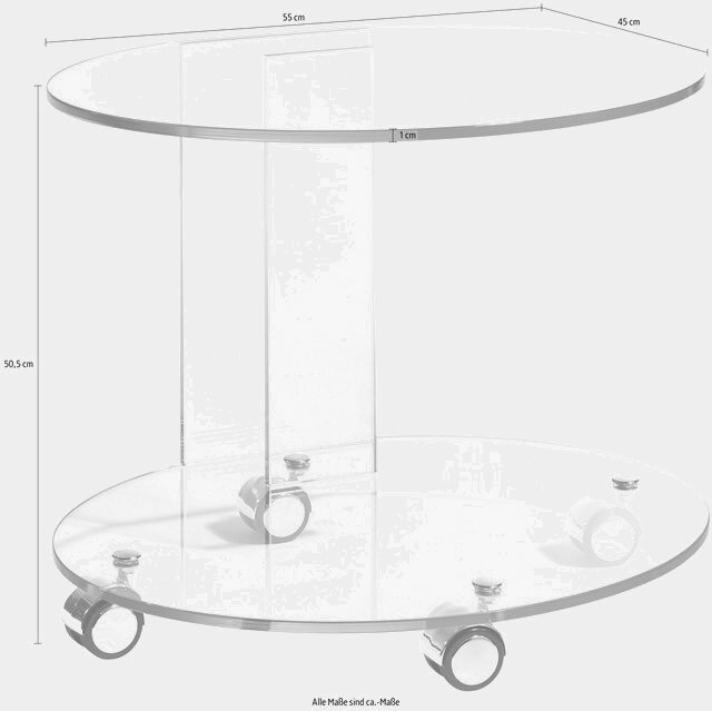 Places of Style Beistelltisch, aus Floatglas, Rollwagen, Küchenwagen-Tische-Inspirationen