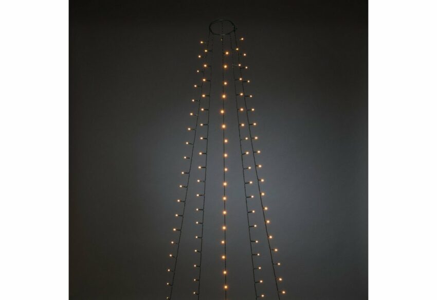 KONSTSMIDE LED-Lichtervorhang, 200-flammig, LED Baummantel mit Ring Ø 8, 5 Stränge à 40 bernsteinfarbene Dioden, mit Multifunktion, gefrostet-Lampen-Ideen für dein Zuhause von Home Trends