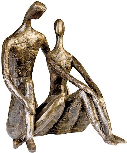 Casablanca by Gilde Dekofigur »Skulptur Date« (1 Stück), Dekoobjekt, Höhe 26 cm, Pärchen, mit Spruchanhänger, Wohnzimmer-Figuren-Inspirationen