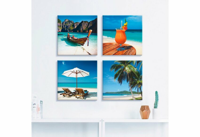 Artland Leinwandbild »Maya Bay Fruchtcocktail Strand«, Strand (4 Stück)-Bilder-Ideen für dein Zuhause von Home Trends