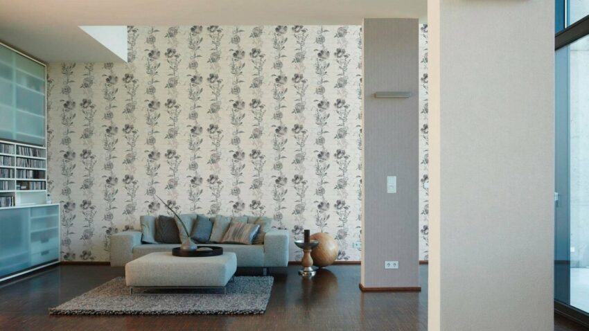 living walls Papiertapete »Urban Flowers«, geprägt, gestreift, uni, unifarben, einfarbig, Ton-in-Ton, (1 St), geprägt-Tapeten-Ideen für dein Zuhause von Home Trends