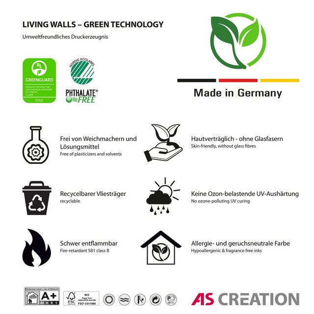 living walls Fototapete »Designwalls Honeycomb Structure 1«, glatt, (5 St)-Tapeten-Inspirationen