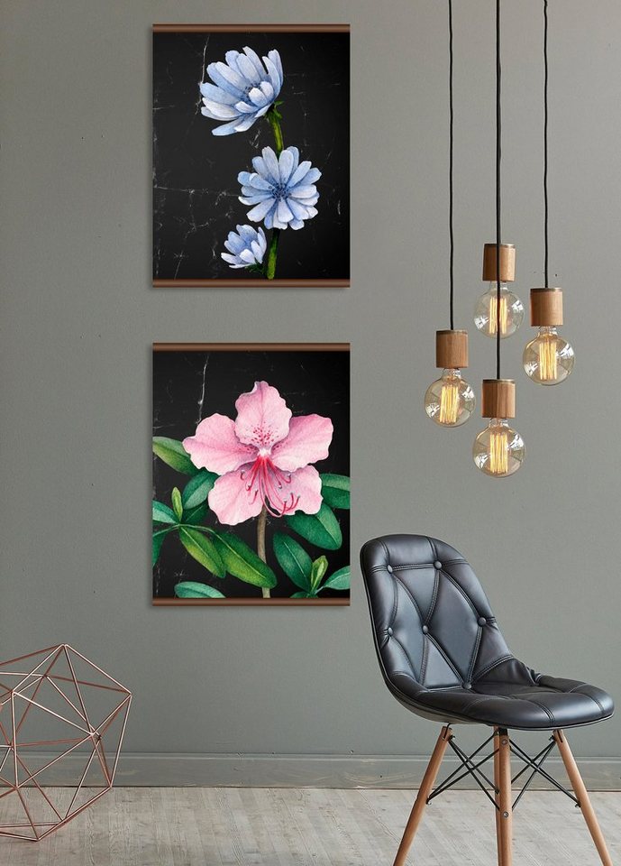 queence Leinwandbild »Blaue Blüte«, 50x70 cm-Bilder-Ideen für dein Zuhause von Home Trends