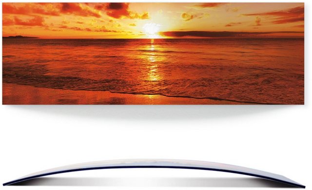 Artland Wandbild »Schöner Sonnenuntergang Strand«, Gewässer (1 Stück), 3D Optik gebogen-Bilder-Inspirationen