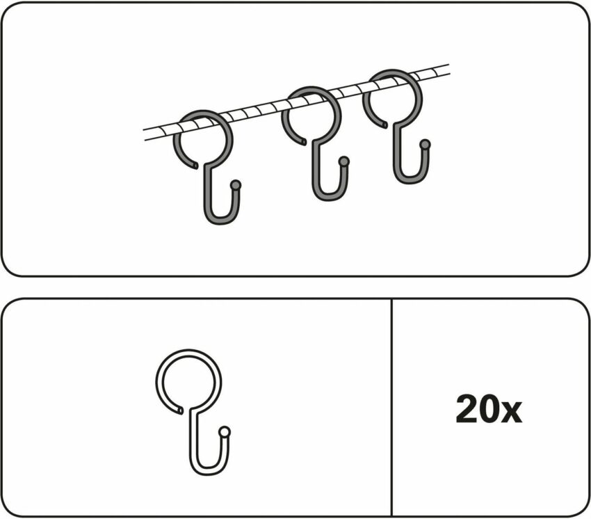 Seilhaken, GARDINIA, Seilspanngarnituren, (Set, 20-St), Serie Seilspanngarnituren-Gardinenhaken-Ideen für dein Zuhause von Home Trends