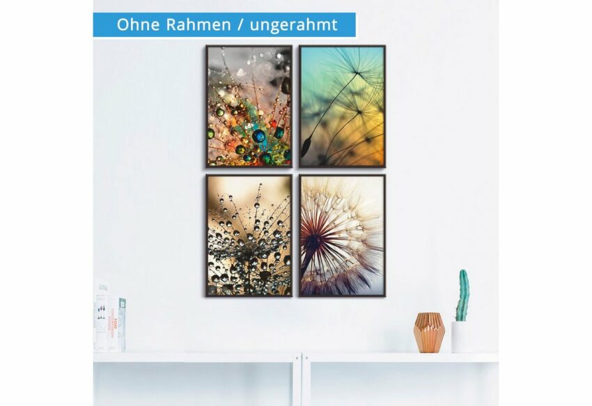 Artland Poster »Pusteblume,Nahaufnahme Löwenzahn«, Blumen (4 Stück), Poster, Wandbild, Bild, Wandposter-Bilder-Ideen für dein Zuhause von Home Trends