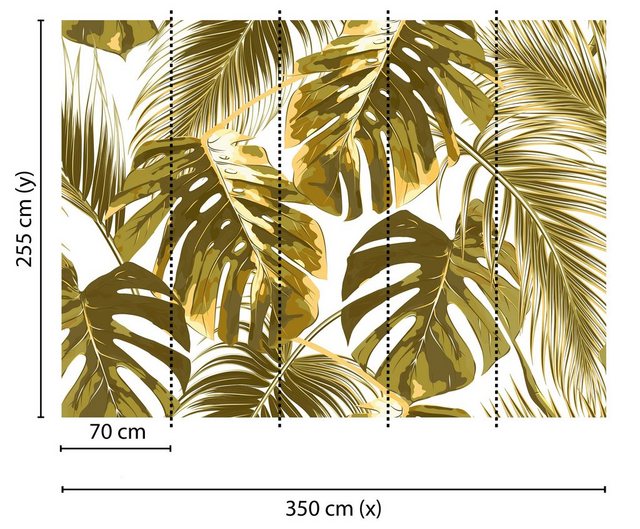 living walls Fototapete »Designwalls Palm Leaves 2«, glatt, (5 St)-Tapeten-Inspirationen