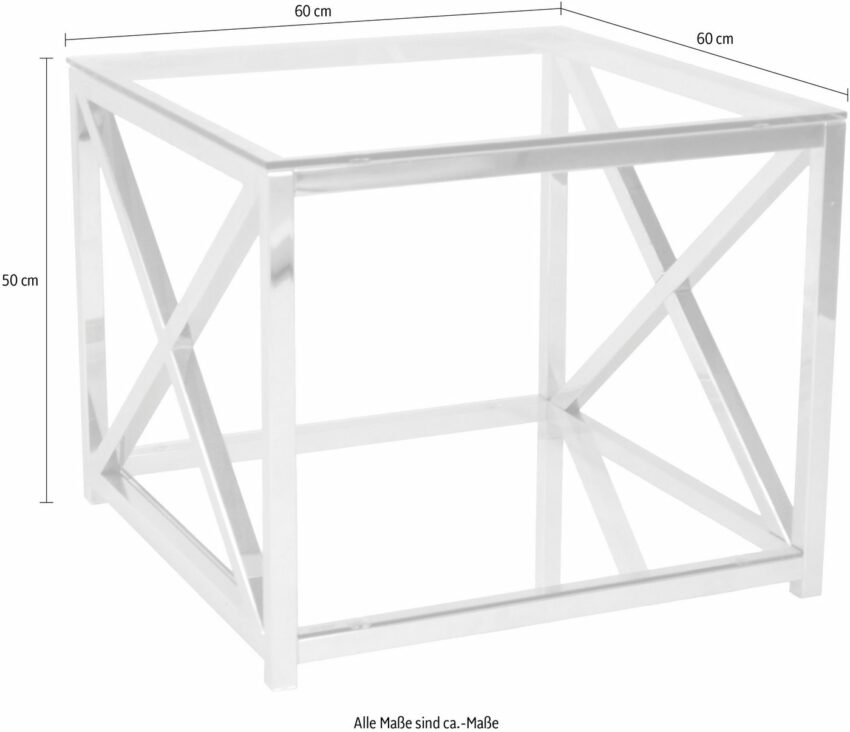 Leonique Beistelltisch »Darienne«, mit Sicherheits-Klarglasplatten und verchromtem Metallgestell-Tische-Ideen für dein Zuhause von Home Trends