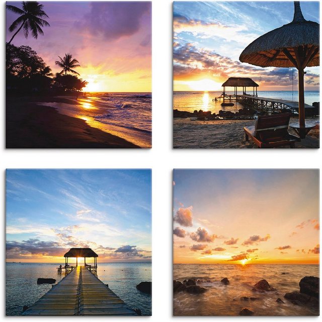 Artland Leinwandbild »Sonnenuntergang am Strand«, Sonnenaufgang & -untergang (4 Stück)-Bilder-Inspirationen
