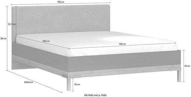 Places of Style Bettgestell »Onyx«, mit gepolstertem Kopfteil, Liegefläche 160x200 cm-Betten-Inspirationen