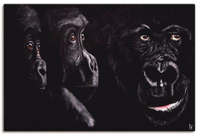 Artland Wandbild »Gorillas«, Wildtiere (1 Stück), in vielen Größen & Produktarten - Alubild / Outdoorbild für den Außenbereich, Leinwandbild, Poster, Wandaufkleber / Wandtattoo auch für Badezimmer geeignet-Bilder-Inspirationen