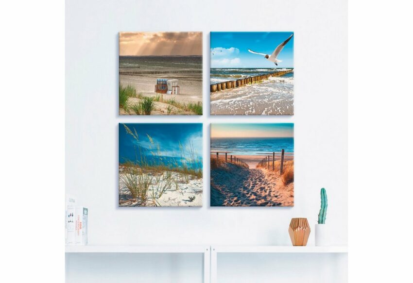 Artland Leinwandbild »Einsamer Strand Ostsee Sanddüne Gräser«, Strand (4 Stück)-Bilder-Ideen für dein Zuhause von Home Trends