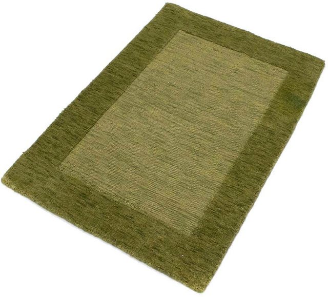 Wollteppich »Loribaft Teppich handgewebt grün«, morgenland, rechteckig, Höhe 8 mm, Kurzflor-Teppiche-Inspirationen