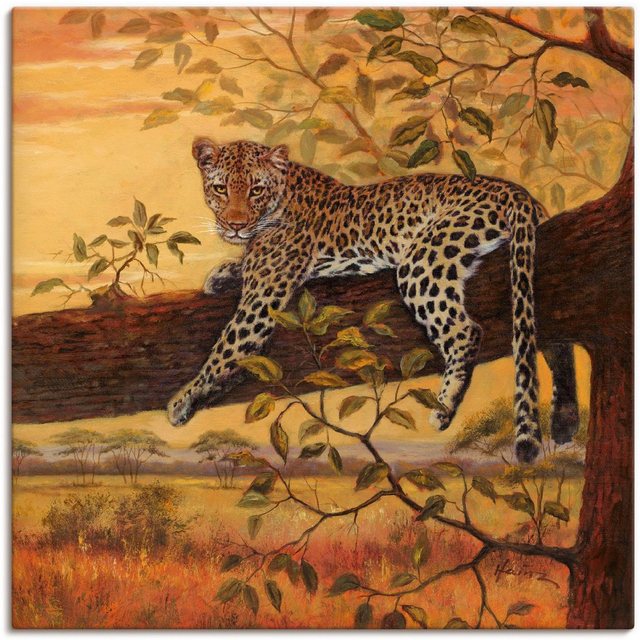 Artland Wandbild »Ruhender Leopard«, Wildtiere (1 Stück), in vielen Größen & Produktarten - Alubild / Outdoorbild für den Außenbereich, Leinwandbild, Poster, Wandaufkleber / Wandtattoo auch für Badezimmer geeignet-Bilder-Inspirationen