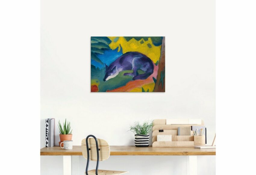 Artland Glasbild »Blauschwarzer Fuchs. 1911.«, Wildtiere (1 Stück)-Bilder-Ideen für dein Zuhause von Home Trends