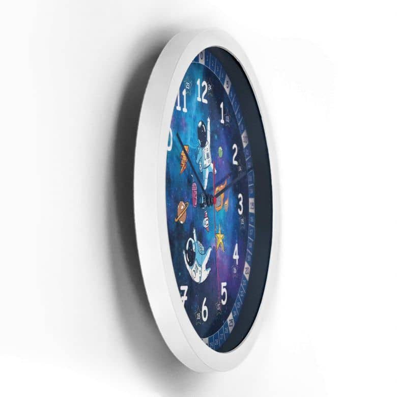 Wall-Art Wanduhr »lautlose Wanduhr Kinderzimmer Weltall Lernuhr Astronauten Uhr Ø 30cm Galaxie«-Uhren-Ideen für dein Zuhause von Home Trends