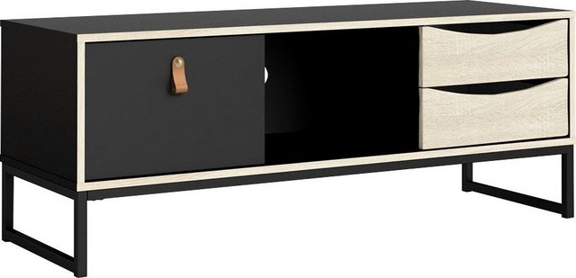 Home affaire TV-Board »Stubbe«, mit 3 Schubladen, Ledergriffe für die größte Schublade, mit edlen Stahlbeine, Breite 117,2 cm-Regale-Inspirationen