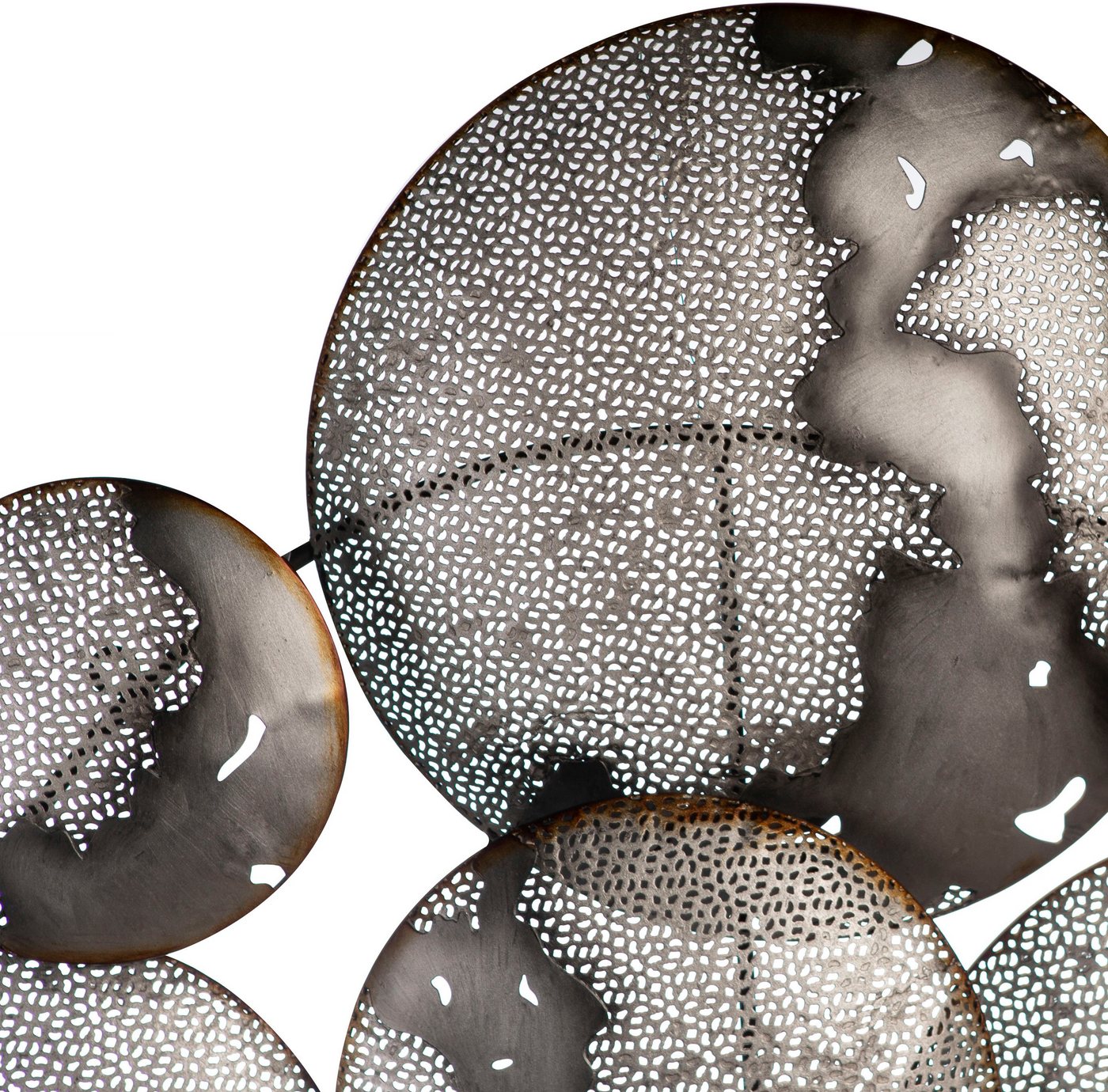 »Wandrelief 9 | Wanddekoobjekt Stück), Handgearbeitet, HomeTrends🏠 Wohnzimmer Casablanca Grau Bestehend Galaxy« Aus By Wanddeko, Aus Gilde (1 Runden Metall, Scheiben, In
