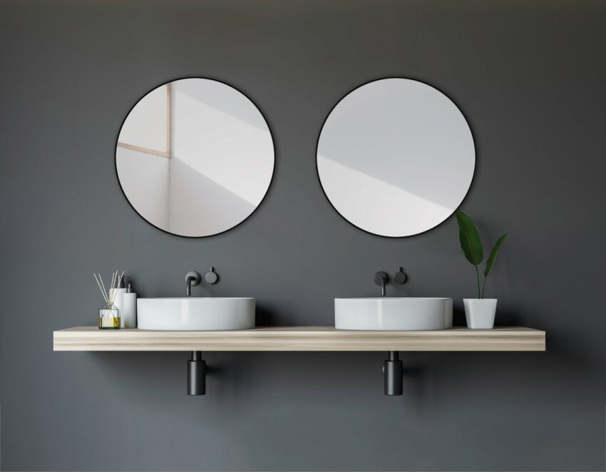Talos Badspiegel »Black Circle« (Komplett-Set), Durchmesser: 60 cm-Spiegel-Ideen für dein Zuhause von Home Trends