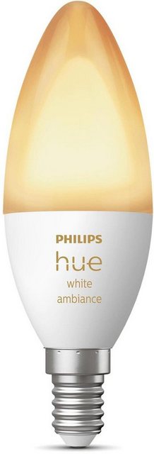 Philips Hue »Philips Hue White Amb. Einzelpack E14 470lm!« LED-Leuchtmittel, E14, 1 Stück, Warmweiß, CCT-Farbtemperatursteuerung von 2200 - 6500 Kelvin - warmweiß bis tageslichtweiß-Leuchtmittel-Inspirationen