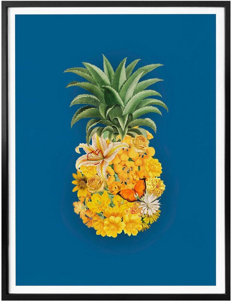 Wall-Art Poster »Ananas Blume Blau«, Blumen (1 Stück)-Bilder-Ideen für dein Zuhause von Home Trends