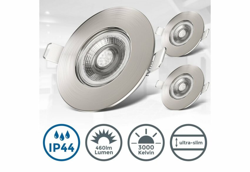 B.K.Licht LED Einbauleuchte, LED Einbaustrahler Bad Spots Lampe ultraflach Deckenspots IP44-Lampen-Ideen für dein Zuhause von Home Trends