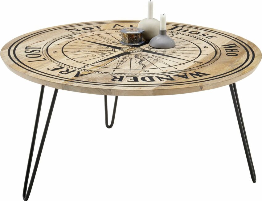 MCA furniture Couchtisch »Nevis«, Tisch in Massivholz Akazie Natur lackiert mit Kompassmotiv-Tische-Ideen für dein Zuhause von Home Trends