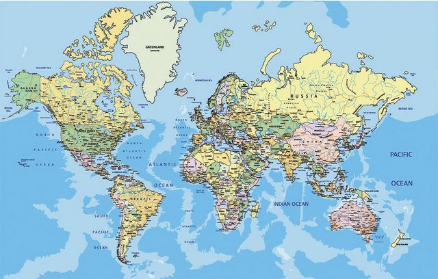 Papermoon Fototapete »World Map«, glatt-Tapeten-Inspirationen