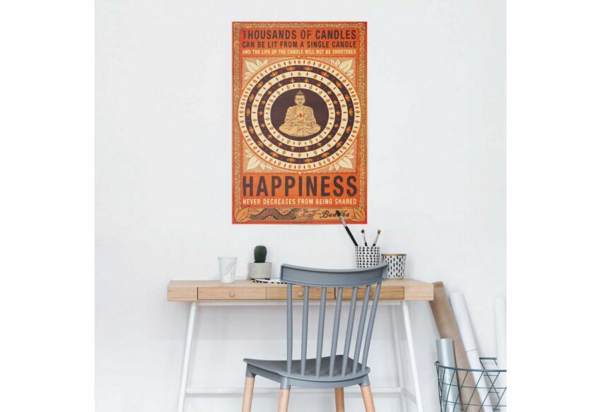 Reinders! Poster »Buddha Happiness«, (1 Stück)-Bilder-Ideen für dein Zuhause von Home Trends