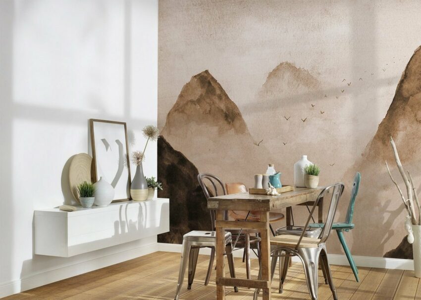 living walls Fototapete »Designwalls Misty Rocks 2«, glatt, (5 St)-Tapeten-Ideen für dein Zuhause von Home Trends
