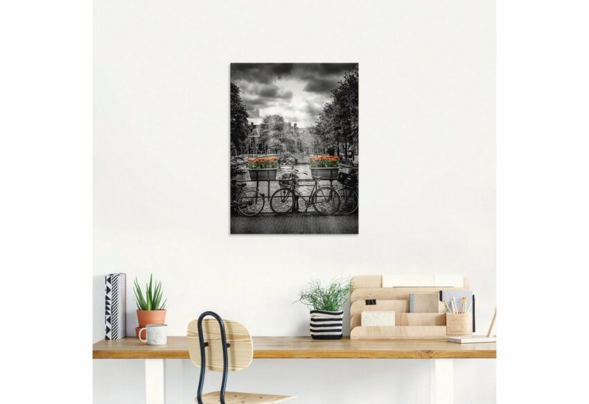 Artland Glasbild »Amsterdam Herengracht & Sonnenstrahlen«, Fahrräder (1 Stück)-Bilder-Ideen für dein Zuhause von Home Trends
