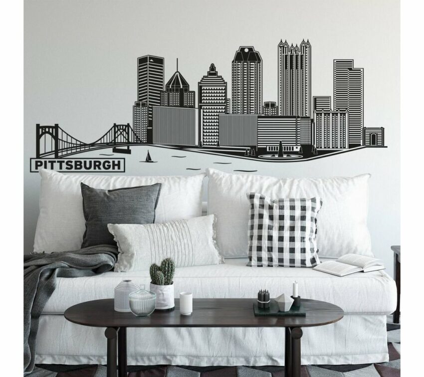 Wall-Art Wandtattoo »XXL Stadt Skyline Pittsburgh 120cm« (1 Stück)-Wandtattoos-Ideen für dein Zuhause von Home Trends