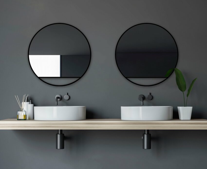 Talos Dekospiegel, rund, in schwarz matt Ø 60 cm-Spiegel-Ideen für dein Zuhause von Home Trends