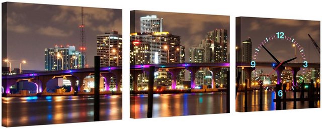 Conni Oberkircher´s Bild »Blue and Violet - Skyline bei Nacht«, Städte (Set), auf kunstvollem Leinwanddruck, Metropole,Nachtleben-Bilder-Inspirationen