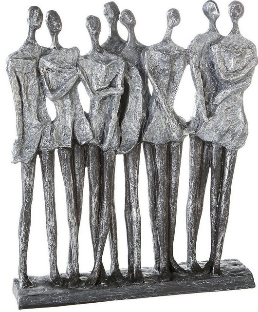 Casablanca by Gilde Dekofigur »Skulptur Mädelsabend, antik silber« (1 Stück), Dekoobjekt, Höhe 34 cm, antikfinish, mit Spruchanhänger, Wohnzimmer-Figuren-Inspirationen