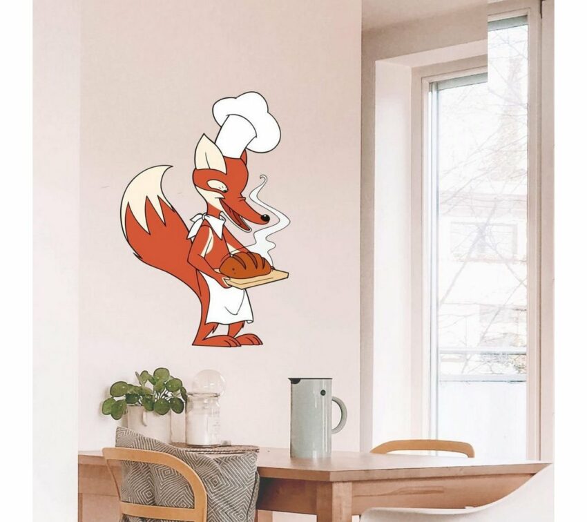 Wall-Art Wandtattoo »Waldtiere Wandsticker Fuchs backt« (1 Stück)-Wandtattoos-Ideen für dein Zuhause von Home Trends