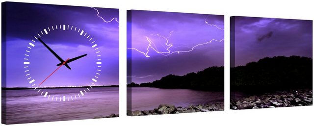 Conni Oberkircher´s Bild »Wrath of Nature - Gewitter am See«, Landschaften (Set), auf kunstvollem Leinwanddruck, Blitz, Sturm, Unwetter, Ufer-Bilder-Inspirationen