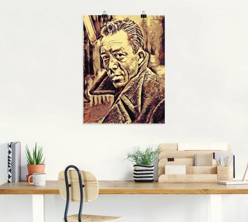 Artland Wandbild »CAMUS !«, Mann (1 Stück), in vielen Größen & Produktarten - Alubild / Outdoorbild für den Außenbereich, Leinwandbild, Poster, Wandaufkleber / Wandtattoo auch für Badezimmer geeignet-Bilder-Ideen für dein Zuhause von Home Trends