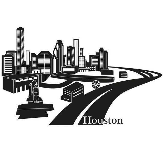 Wall-Art Wandtattoo »XXL Stadt Skyline Houston 100cm« (1 Stück)-Wandtattoos-Inspirationen