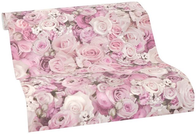 living walls Vinyltapete »Pop Up Panel 3D«, glatt, floral, Blumen, Rosen-Tapeten-Inspirationen