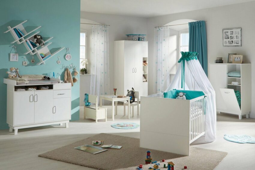 roba® Babyzimmer-Komplettset »Nordic, weiß«, (Set, 3-St), mit Kinderbett, Wickelkommode und 2-trg. Kleiderschrank, Made in Europe-Komplettzimmer-Ideen für dein Zuhause von Home Trends