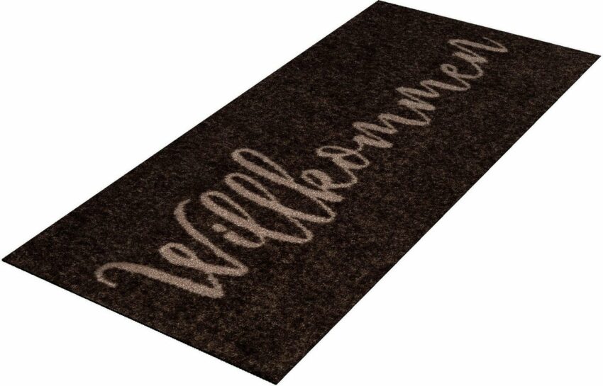 Fußmatte »Willkommen«, wash+dry by Kleen-Tex, rechteckig, Höhe 9 mm, Schmutzfangmatte, mit Spruch, In- und Outdoor geeignet, waschbar-Fußmatten-Ideen für dein Zuhause von Home Trends