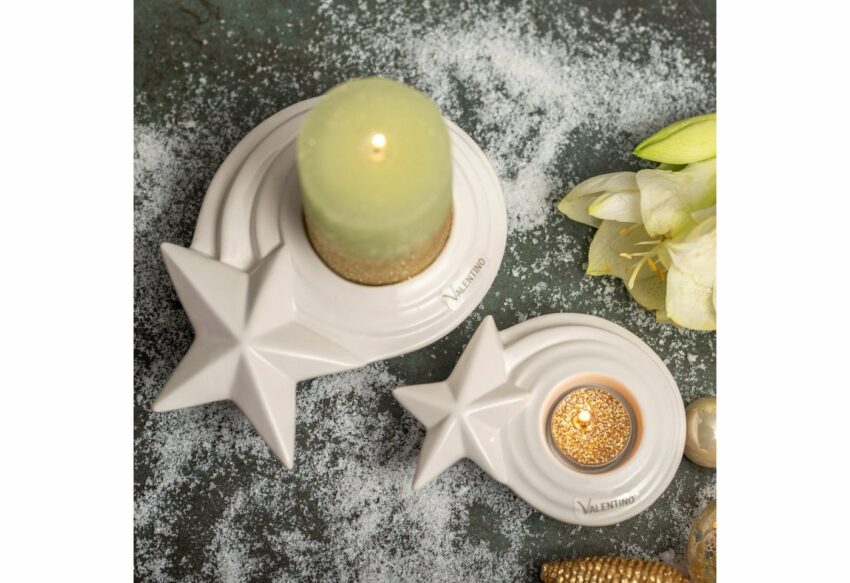 VALENTINO Wohnideen Kerzenhalter »Amanteo« (Set, 2 Stück, bestehend aus 1x Teelichthalter und 1x Kerzenhalter), aus Keramik-Kerzenhalter-Ideen für dein Zuhause von Home Trends