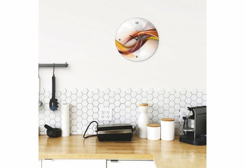 Artland Wanduhr »Glasuhr rund Abstrakes Design Orange«-Uhren-Ideen für dein Zuhause von Home Trends