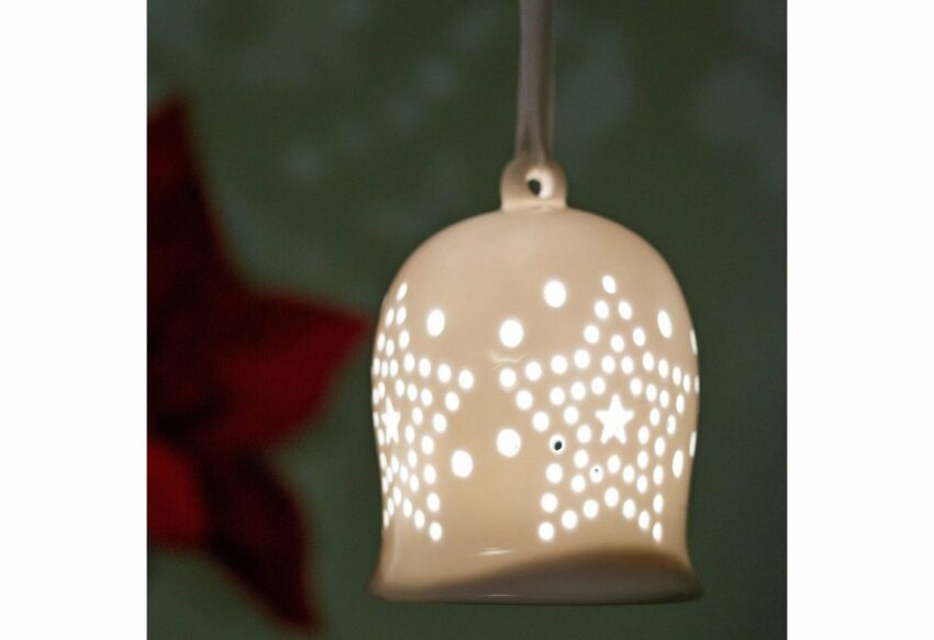 VALENTINO Wohnideen LED Dekolicht »Glocke Gloria«, mit Sternmotiv, aus Pozellan, Höhe ca. 14 cm-Lampen-Ideen für dein Zuhause von Home Trends