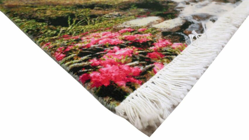 Wollteppich »Täbriz Figurativ Multicolore 80 x 55 cm«, morgenland, rechteckig, Höhe 0,7 mm, Handgeknüpft-Teppiche-Ideen für dein Zuhause von Home Trends