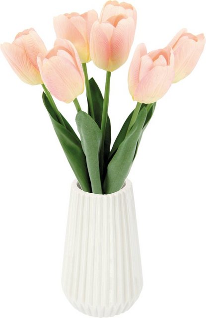 Kunstblume »Tulpenbund« Tulpe, I.GE.A., Höhe 33 cm, In Vase aus Keramik-Kunstpflanzen-Inspirationen