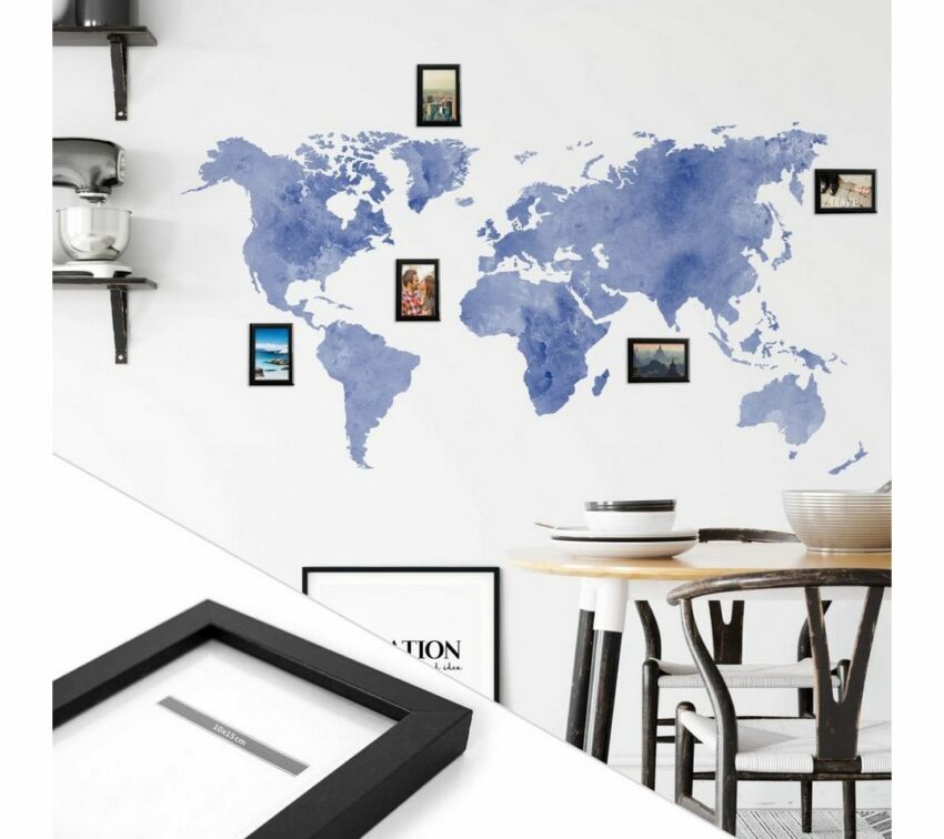 Wall-Art Wandtattoo »Aquarell Weltkarte Bilderrahmen« (1 Stück)-Wandtattoos-Ideen für dein Zuhause von Home Trends