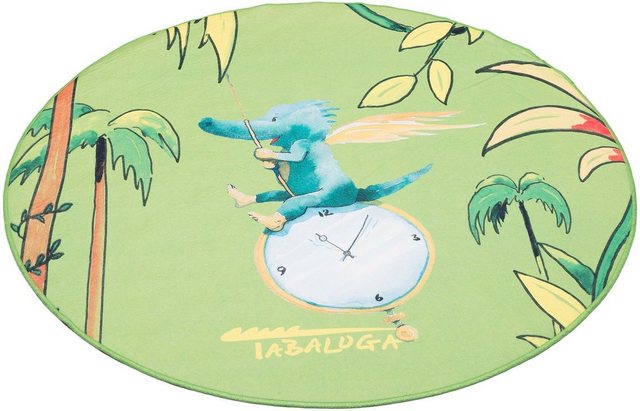 Kinderteppich »Drache Tabaluga Zeit, grün«, TABALUGA, rund, Höhe 4 mm, bedruckt, waschbar, Kinderzimmer-Teppiche-Inspirationen