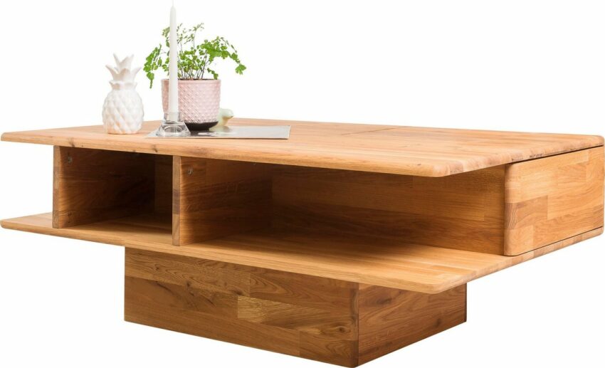 andas Couchtisch »Logan«, aus schönem massiven Eichenholz, mit verdeckten Nischen, Breite 110 cm-Tische-Ideen für dein Zuhause von Home Trends